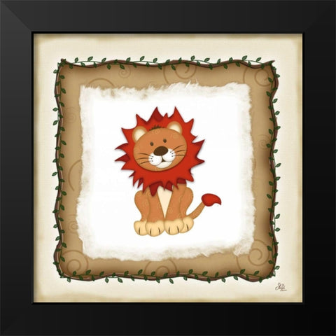 Safari Lion Black Modern Wood Framed Art Print by Pugh, Jennifer