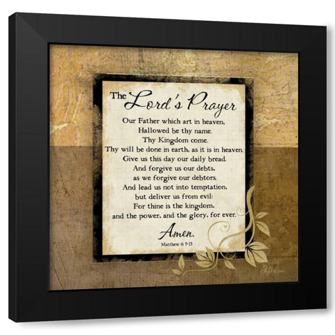 The Lords Prayer Black Modern Wood Framed Art Print with Double Matting by Pugh, Jennifer