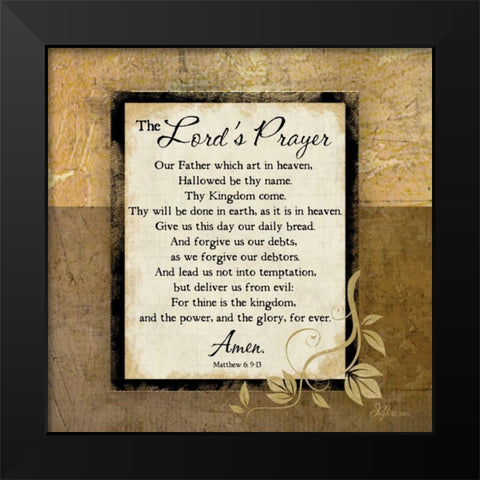 The Lords Prayer Black Modern Wood Framed Art Print by Pugh, Jennifer