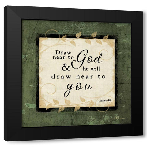 Draw Near to God Black Modern Wood Framed Art Print by Pugh, Jennifer