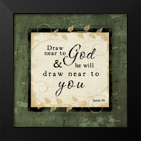 Draw Near to God Black Modern Wood Framed Art Print by Pugh, Jennifer