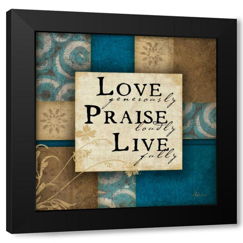 Love Generously Black Modern Wood Framed Art Print by Pugh, Jennifer