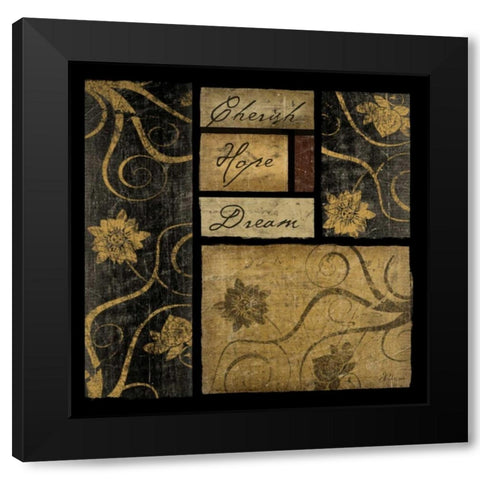 Cherish Hope Dream Black Modern Wood Framed Art Print by Pugh, Jennifer