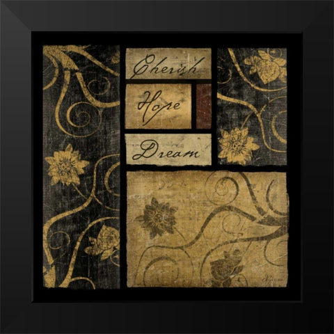 Cherish Hope Dream Black Modern Wood Framed Art Print by Pugh, Jennifer