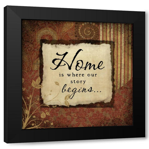 Home Black Modern Wood Framed Art Print by Pugh, Jennifer