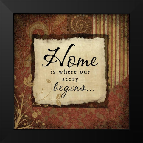 Home Black Modern Wood Framed Art Print by Pugh, Jennifer