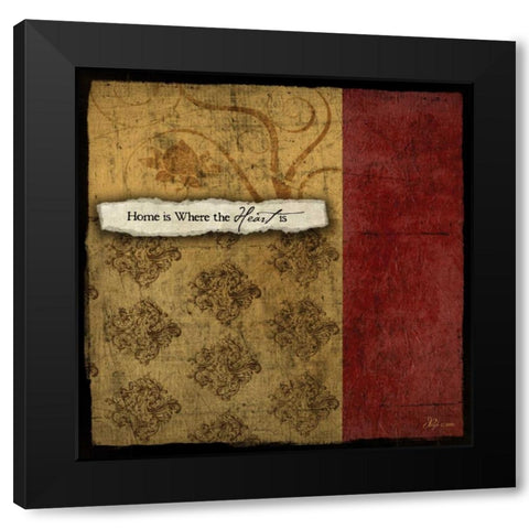Home Black Modern Wood Framed Art Print by Pugh, Jennifer