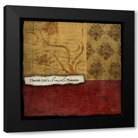 Cherish Black Modern Wood Framed Art Print with Double Matting by Pugh, Jennifer