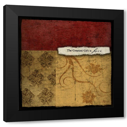 Love Black Modern Wood Framed Art Print by Pugh, Jennifer