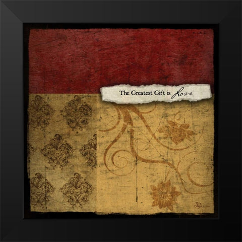 Love Black Modern Wood Framed Art Print by Pugh, Jennifer