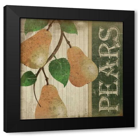 Pears Black Modern Wood Framed Art Print by Pugh, Jennifer