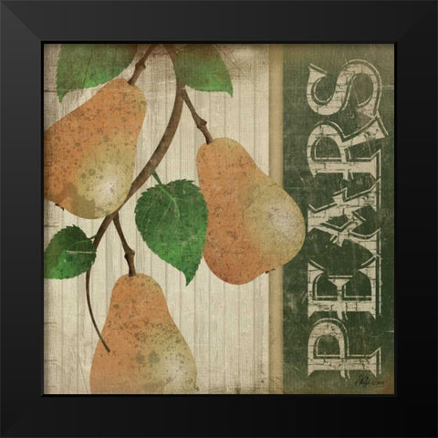 Pears Black Modern Wood Framed Art Print by Pugh, Jennifer