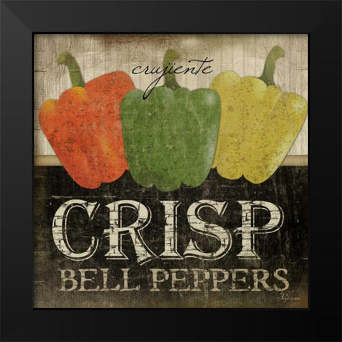 Crisp Bell Peppers Black Modern Wood Framed Art Print by Pugh, Jennifer