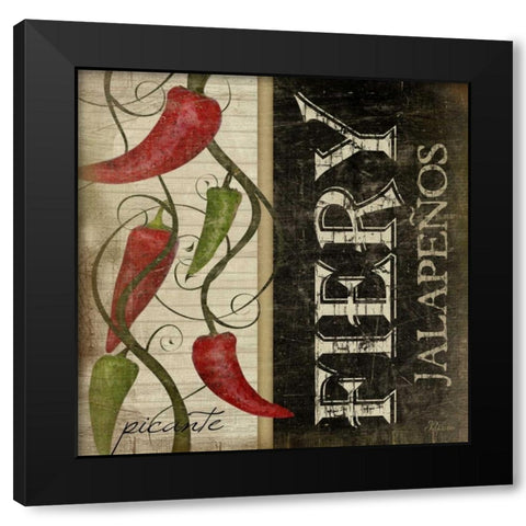 Fiery Jalapenos Black Modern Wood Framed Art Print with Double Matting by Pugh, Jennifer