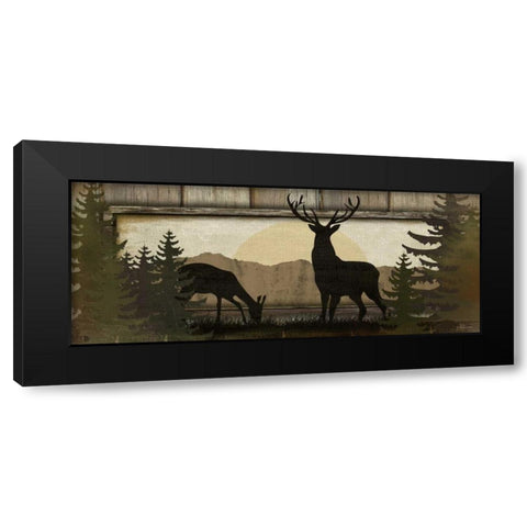 Deer Black Modern Wood Framed Art Print by Pugh, Jennifer