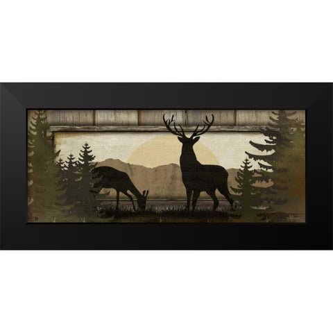 Deer Black Modern Wood Framed Art Print by Pugh, Jennifer