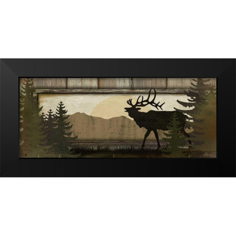 Elk Black Modern Wood Framed Art Print by Pugh, Jennifer