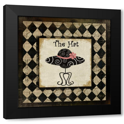 The Hat Black Modern Wood Framed Art Print by Pugh, Jennifer