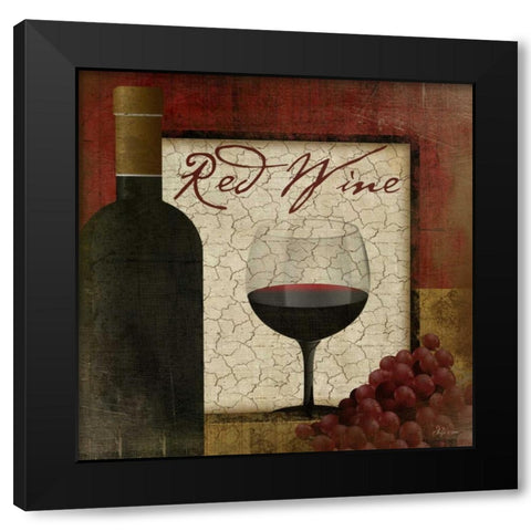 Red Wine Black Modern Wood Framed Art Print with Double Matting by Pugh, Jennifer