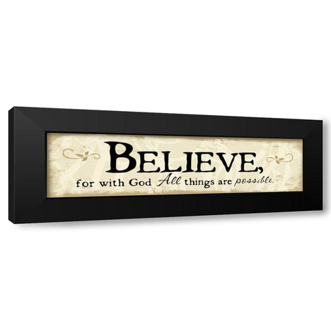 Believe Black Modern Wood Framed Art Print by Pugh, Jennifer