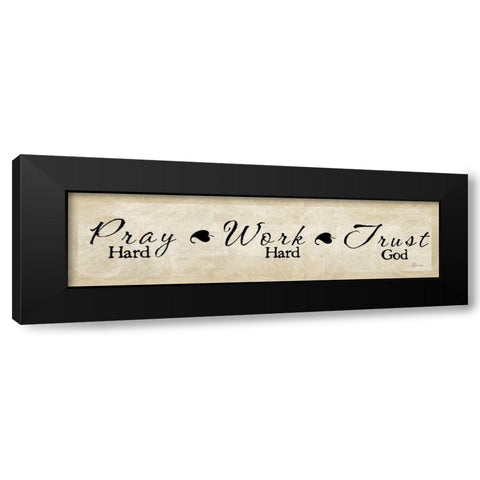 Pray Hard Black Modern Wood Framed Art Print with Double Matting by Pugh, Jennifer