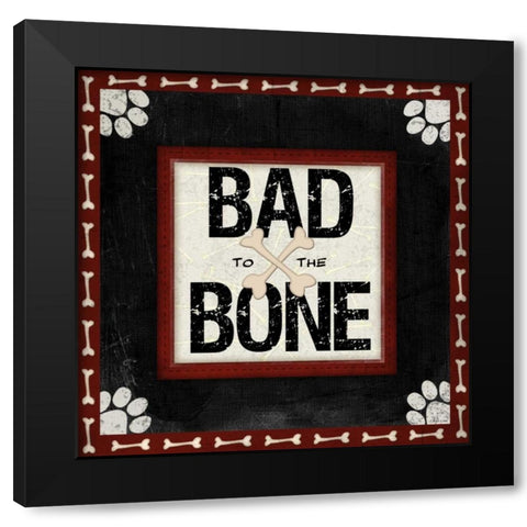 Bad to the Bone Black Modern Wood Framed Art Print with Double Matting by Pugh, Jennifer