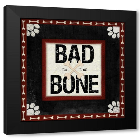 Bad to the Bone Black Modern Wood Framed Art Print by Pugh, Jennifer