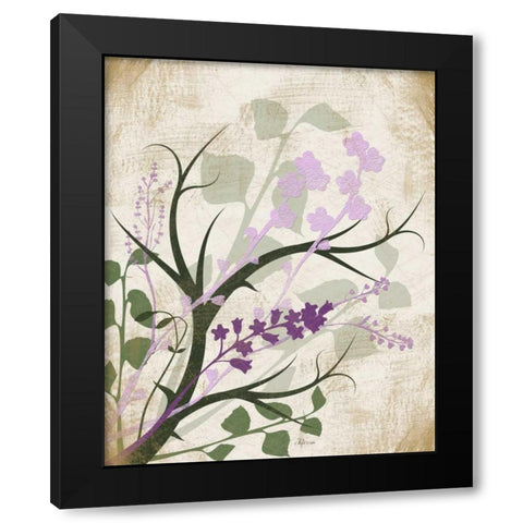 Lavender and Sage Black Modern Wood Framed Art Print with Double Matting by Pugh, Jennifer