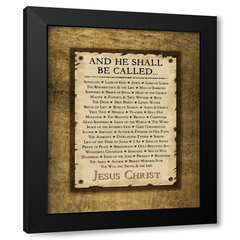 Names of Christ Black Modern Wood Framed Art Print with Double Matting by Pugh, Jennifer