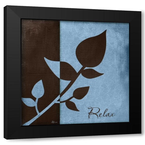 Relax Black Modern Wood Framed Art Print with Double Matting by Pugh, Jennifer