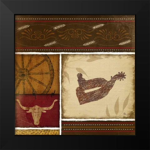 Western Spur - Red Black Modern Wood Framed Art Print by Pugh, Jennifer