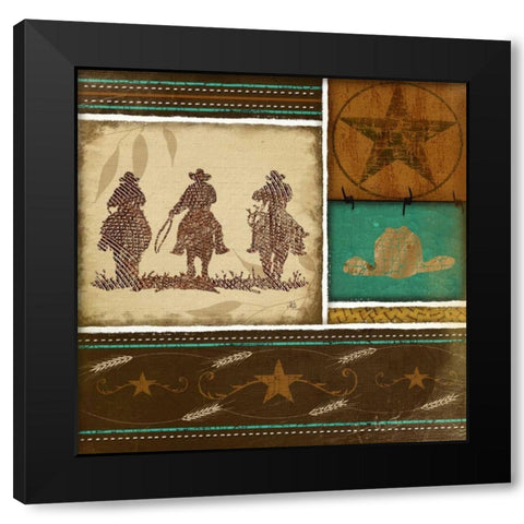 Western Cowboys Black Modern Wood Framed Art Print with Double Matting by Pugh, Jennifer