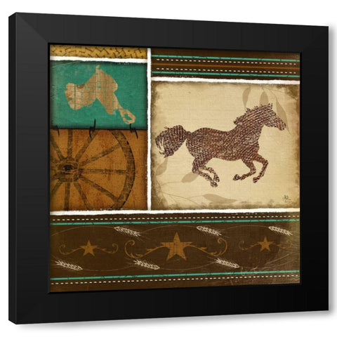 Western Horse Black Modern Wood Framed Art Print with Double Matting by Pugh, Jennifer