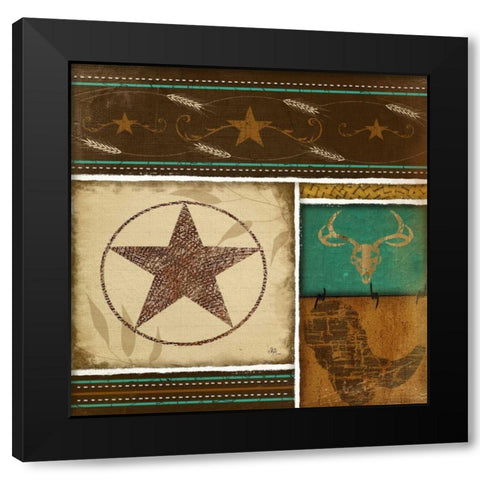 Western Star Black Modern Wood Framed Art Print with Double Matting by Pugh, Jennifer