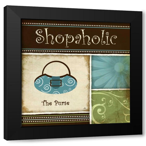 Shopaholic Black Modern Wood Framed Art Print with Double Matting by Pugh, Jennifer