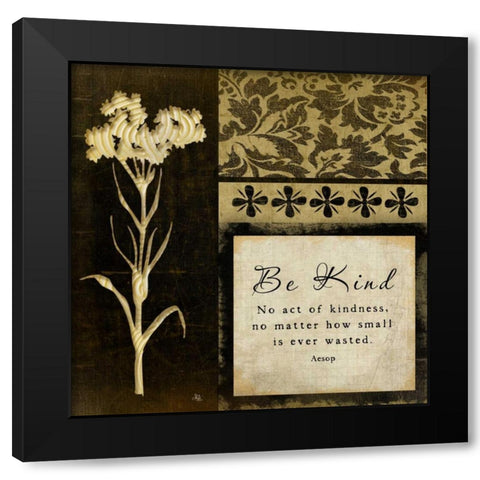 Be Kind Black Modern Wood Framed Art Print with Double Matting by Pugh, Jennifer