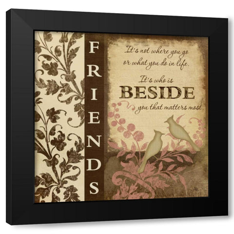 Friends Black Modern Wood Framed Art Print with Double Matting by Pugh, Jennifer