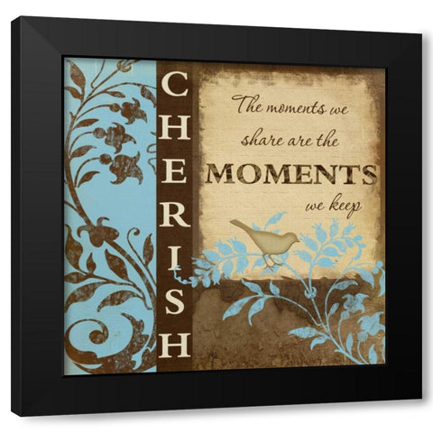 Cherish Black Modern Wood Framed Art Print with Double Matting by Pugh, Jennifer