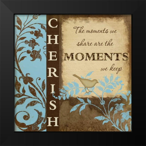 Cherish Black Modern Wood Framed Art Print by Pugh, Jennifer