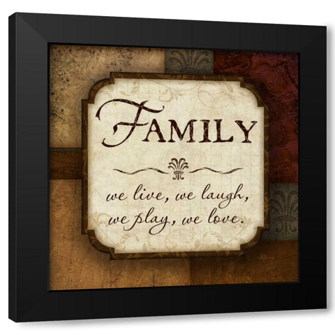 Family Black Modern Wood Framed Art Print with Double Matting by Pugh, Jennifer