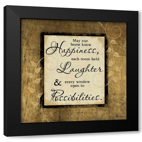 Happiness-Laughter-Possibilities Black Modern Wood Framed Art Print with Double Matting by Pugh, Jennifer