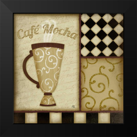 Cafe Mocha Black Modern Wood Framed Art Print by Pugh, Jennifer