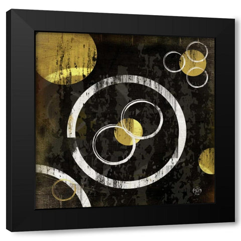 Circles II Black Modern Wood Framed Art Print with Double Matting by Pugh, Jennifer