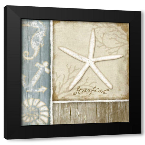 Starfish Black Modern Wood Framed Art Print by Pugh, Jennifer