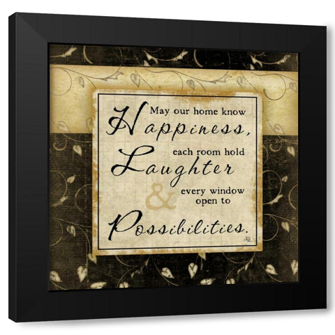 Happiness Black Modern Wood Framed Art Print by Pugh, Jennifer