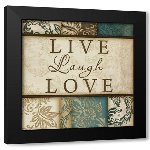 Live Laugh Love Black Modern Wood Framed Art Print with Double Matting by Pugh, Jennifer