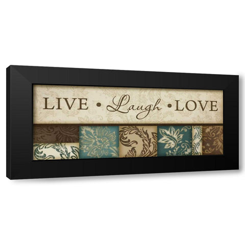 Live Laugh Love Black Modern Wood Framed Art Print with Double Matting by Pugh, Jennifer