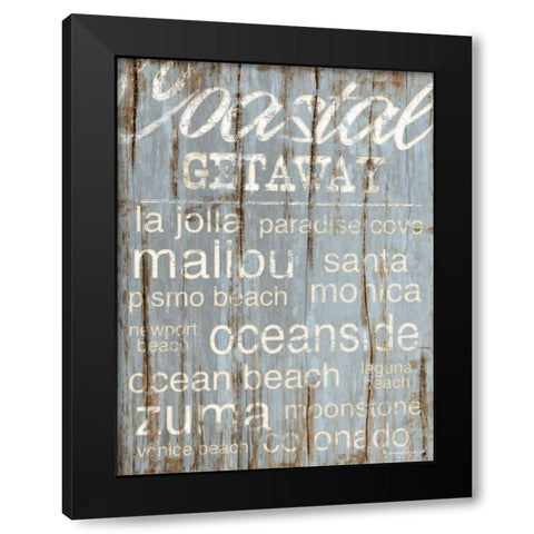 Coastal Subway Art Black Modern Wood Framed Art Print with Double Matting by Pugh, Jennifer