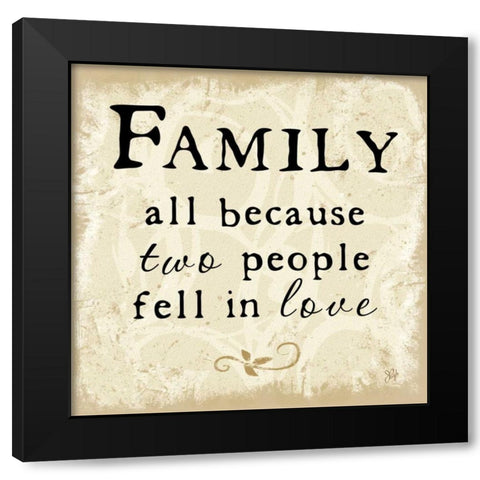 Family - Fell in Love Black Modern Wood Framed Art Print with Double Matting by Pugh, Jennifer
