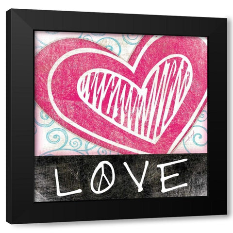 Love Black Modern Wood Framed Art Print with Double Matting by Pugh, Jennifer